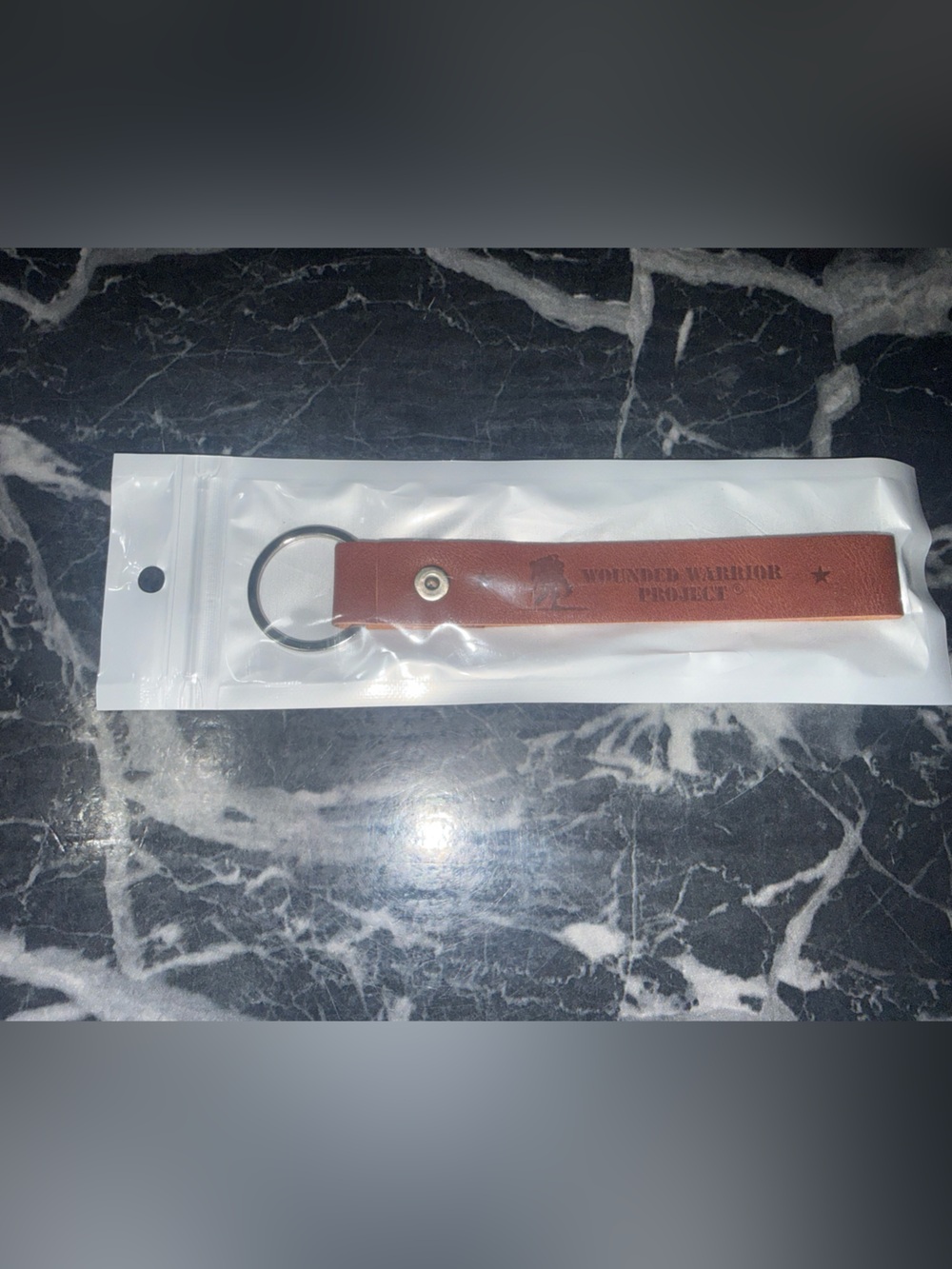 Wounded Warrior Project leather keychain